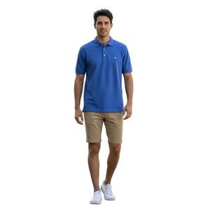 Crown Ivy Men's Blue Short Sleeve Polo Shirt Size S Classic Fit Casual